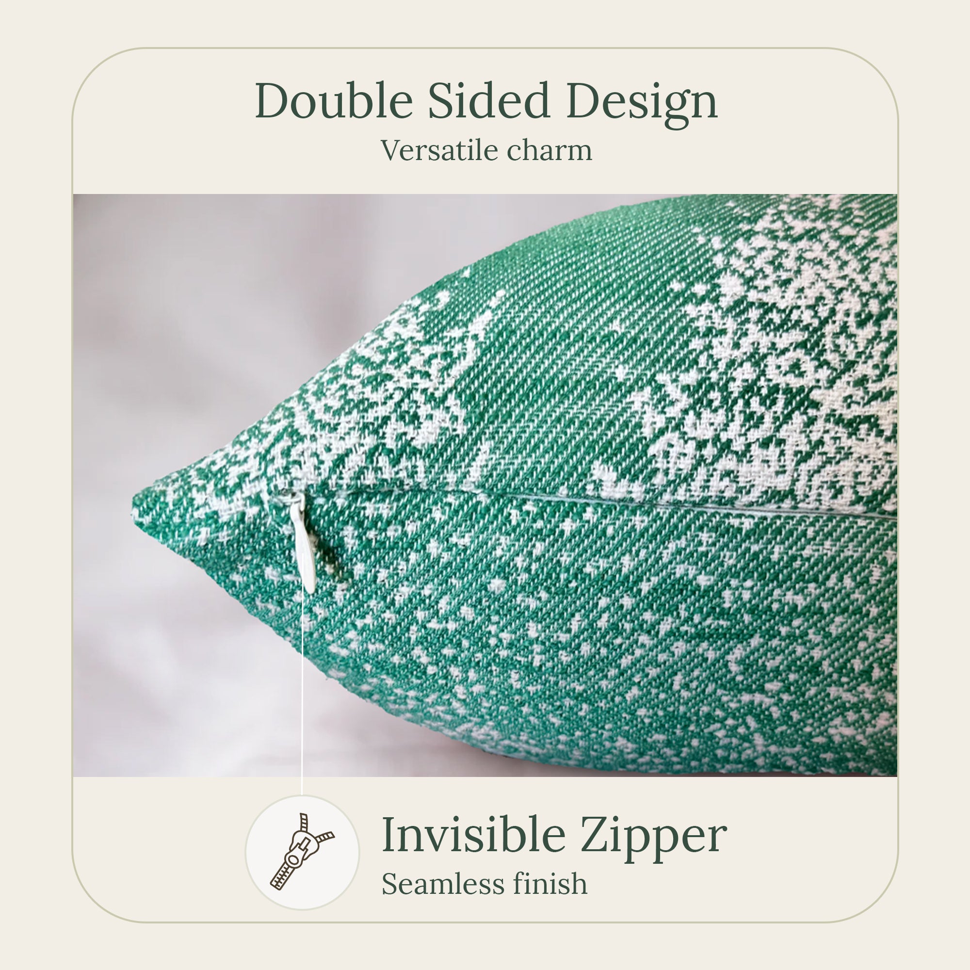 Moss & Snow Throw Pillow Cover