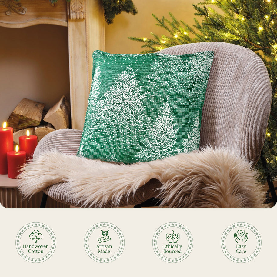 Moss & Snow Throw Pillow Cover
