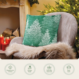 Moss & Snow Throw Pillow Cover