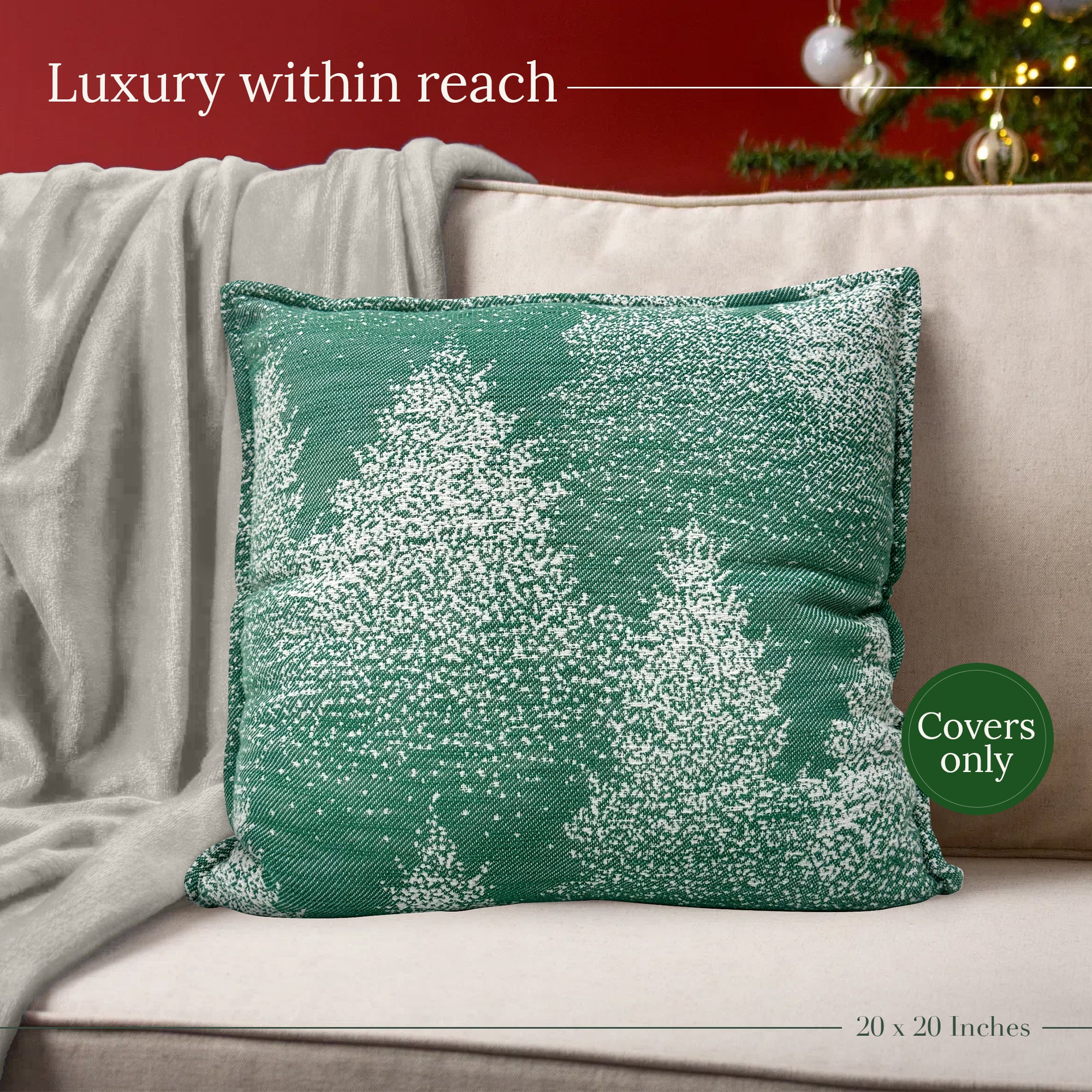 Moss & Snow Throw Pillow Cover