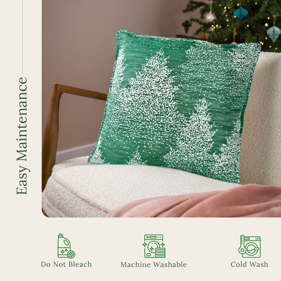 Moss & Snow Throw Pillow Cover