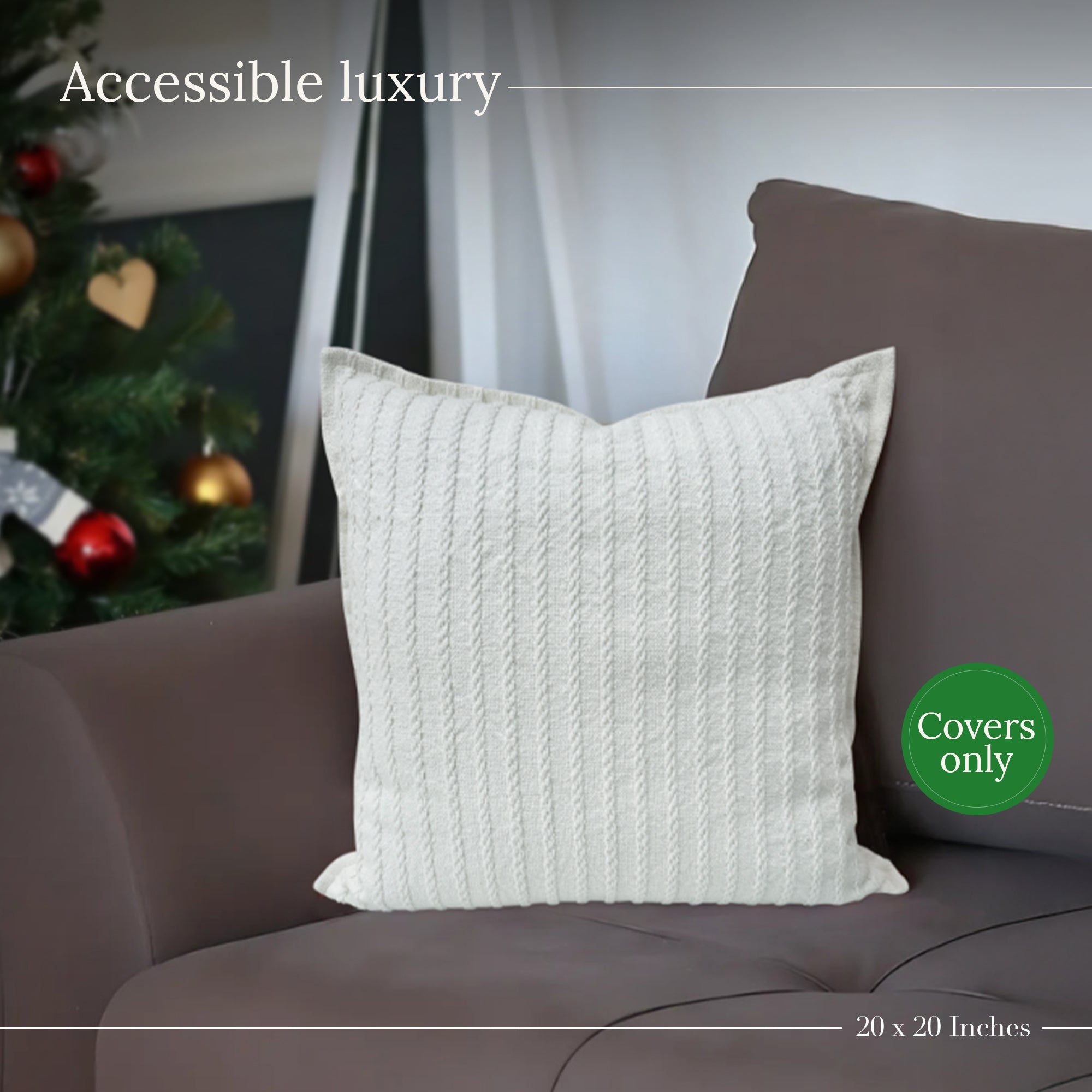 Ivory Pleat Throw Pillow Cover