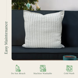 Ivory Pleat Throw Pillow Cover