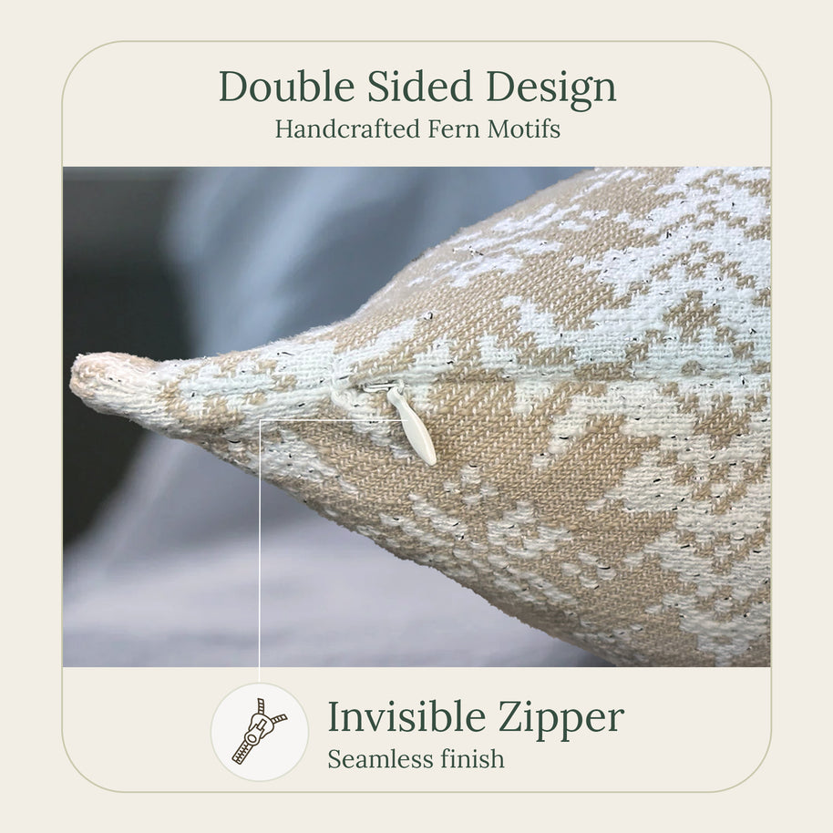 Olive Fern Throw Pillow Cover