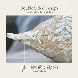 Olive Fern Throw Pillow Cover