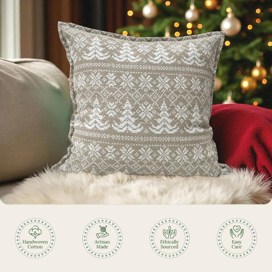 Olive Fern Throw Pillow Cover