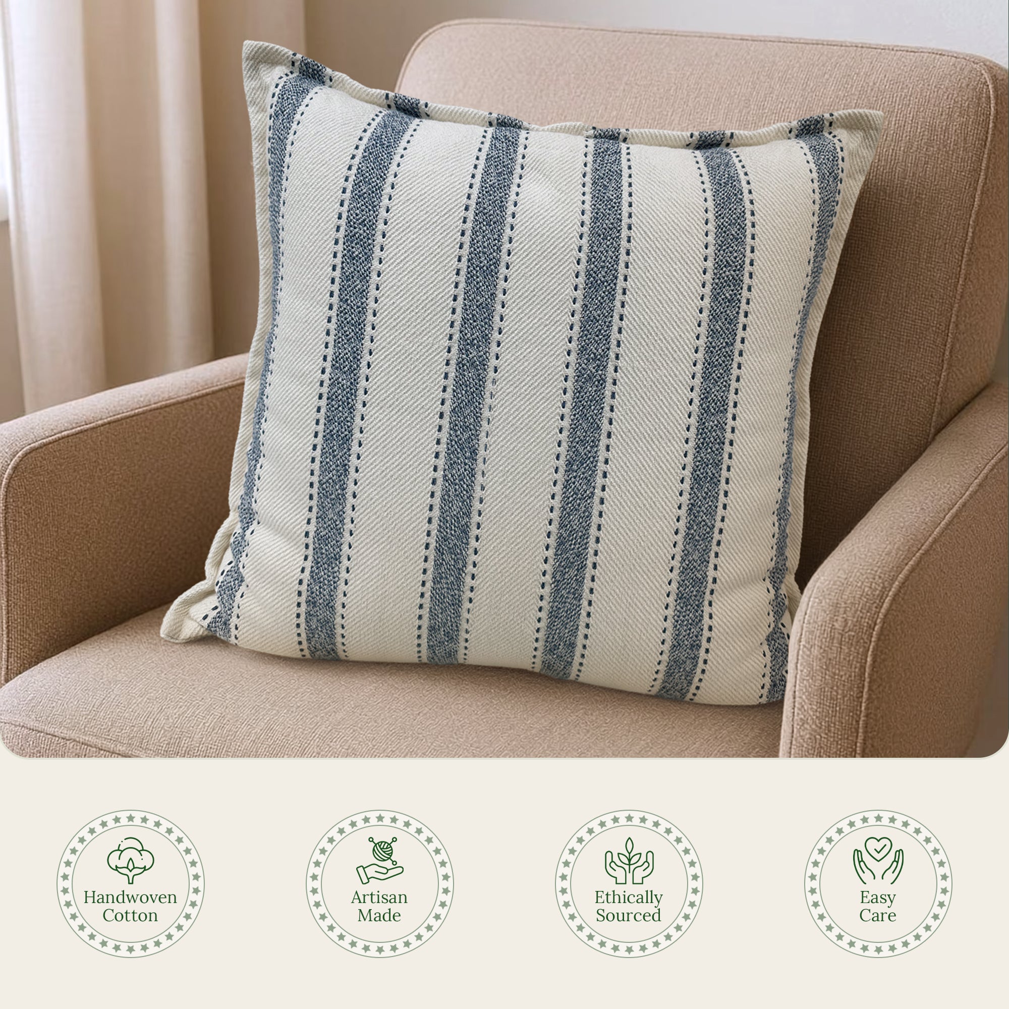 Scandi Nest Throw Pillow Cover