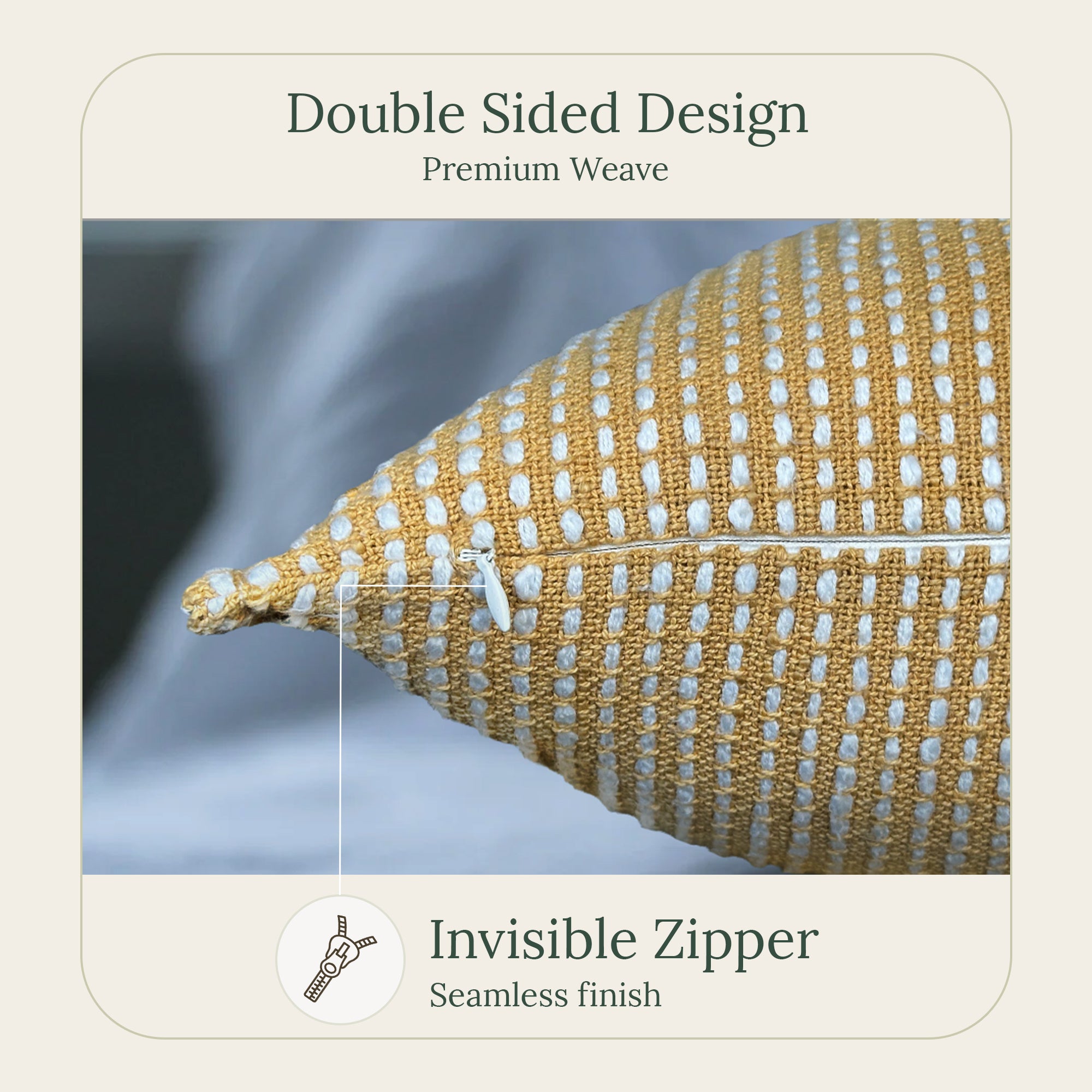 Golden Glow Lumbar Pillow Cover