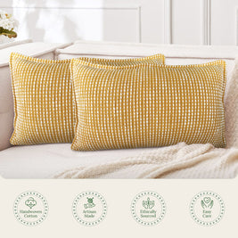 Golden Glow Lumbar Pillow Cover