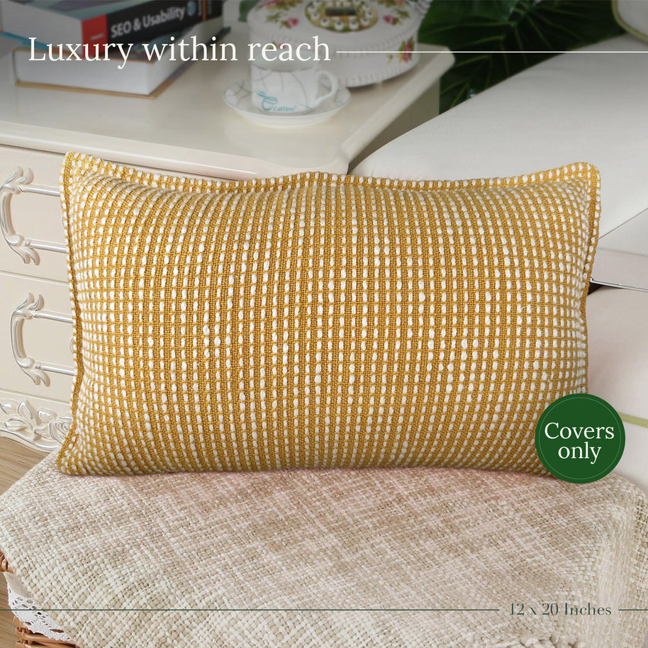 Golden Glow Lumbar Pillow Cover